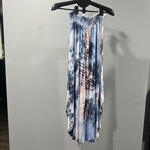 EE:SOME Blue and White Tie-Dye Maxi Skirt